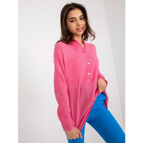 Fashion Hunters Pink women's cotton shirt OCH BELLA Slike