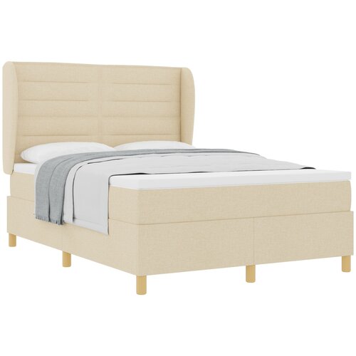 vidaXL Podna opruga s madracem Tamno siva 90x190 cm Krema 140 x 190 cm - Krema 140 x 190 cm Dizajn linija Cijene