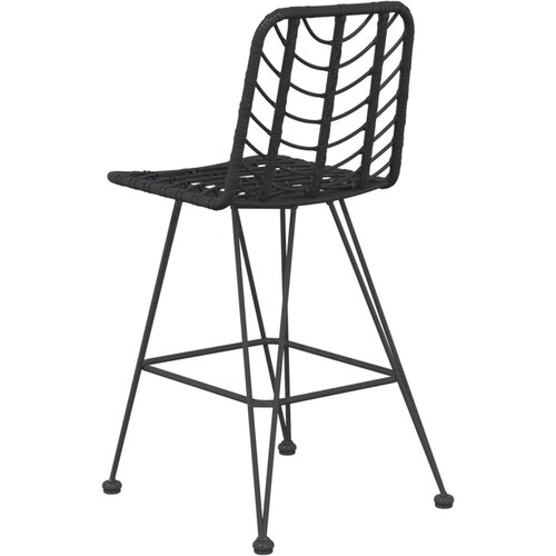 VidaXL barski stolci 2 kom crni 45 x 56 x 103,5 cm pe ratan i čelik Slike