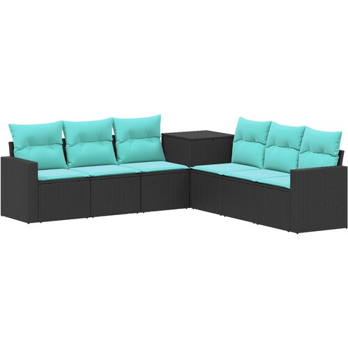  Set sofe 7 kom. Crna i Plava 55 x 55 x 69 cm 237,5 x 237,5 x 85 cm Slike