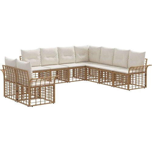  Set vanjskih sofa 9 pcs Prirodna i krema bijela Poliester Cijene