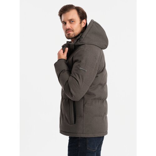 Ombre Men's lightweight jacket with hood and mesh lining - olive Cijene