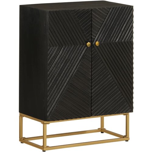 vidaXL Komoda crna 55 x 30 x 76 cm od masivnog drva manga i željeza Cijene