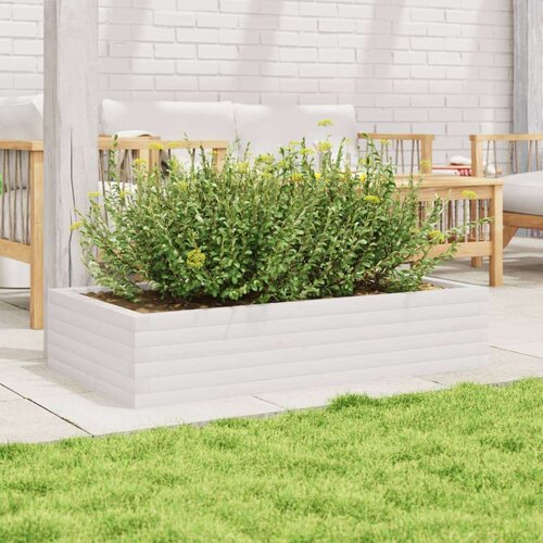  Vrtna sadilica bijela 110x60x23 cm od masivne borovine Slike