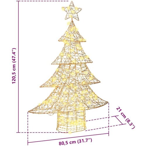 VidaXL Božićno drvce s 120 LED svjetlima Topla bijela 120 cm PET Slike