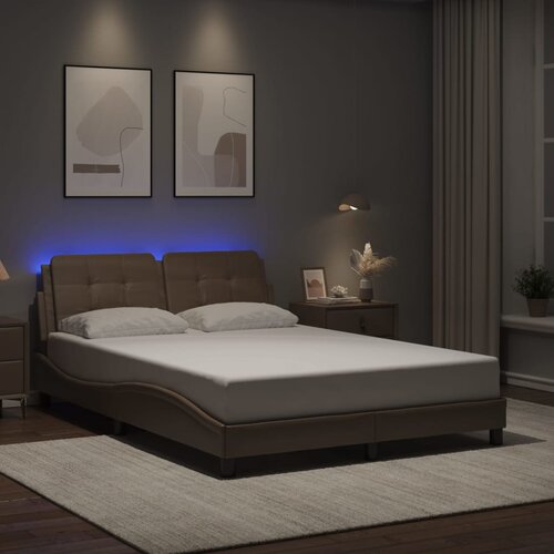 Furnova Posteljni okvir z LED lučkami kapučino 120x200 cm umetno usnje, (21936812) Slike