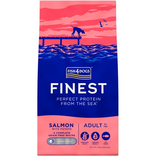 Fish4Dogs Finest Salmon, Large kibble - velike granule, losos 12 kg Cene
