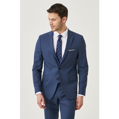 Altinyildiz classics Men's Navy Blue-Brown Extra Slim Fit Slim Fit Suit. Slike