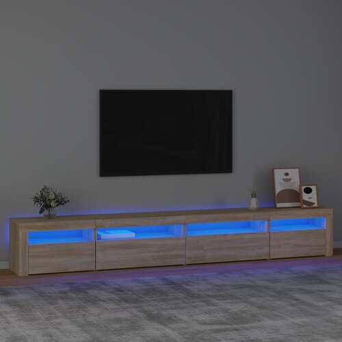 TV ormarić s LED svjetlima boja hrasta sonome 270x35x40 cm Cene