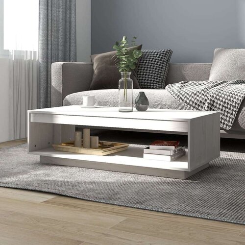 vidaXL stolić za kavu bijeli 110 x 50 x 33,5 cm od masivne borovine Cijene