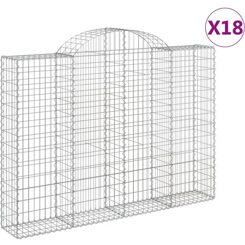  Lučne gabionske ko&amp;scaron;are 18kom 200x30x140/160cm pocinčano željezo Slike