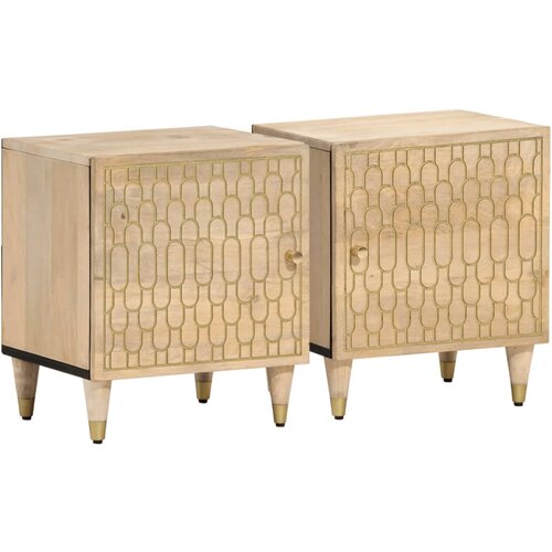  The Living Store Nočna omarica 2 kosa 40x33x46 cm trdna borovina - Nočna Omarica, (21441856) Cene