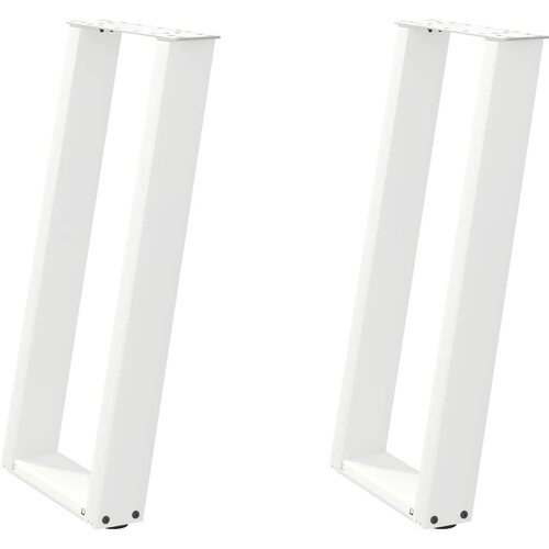 Maison Chic konzolna miza - miza ob steni noge U-oblike 2 kosa bela 38x(72-73) cm jeklo, (21786041) Cene