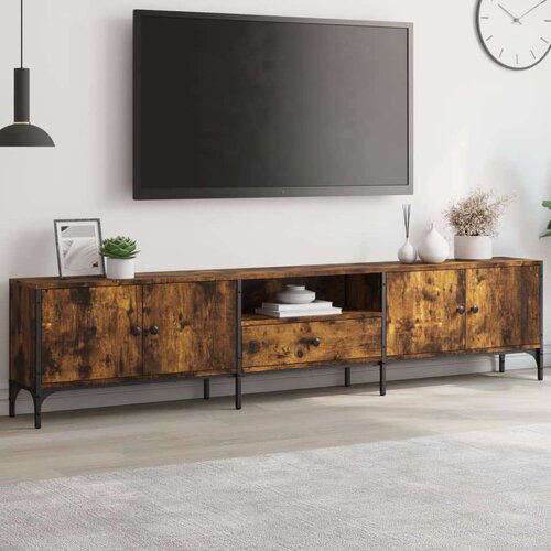 TV omarica s predalom dimljeni hrast 200x25x44 cm inž. les Cene