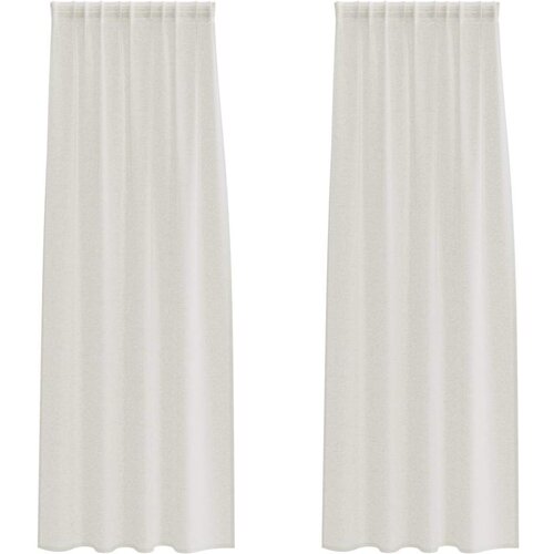 Voile zavjesa sa zavjesama 2 pcs Krema 245 x 140 cm Poliester Slike
