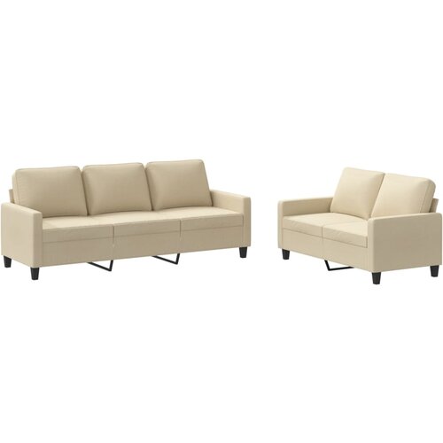 Maison Chic Sedežna garnitura - kavč 2-delna z blazinami krem blago, (21728847) Cene