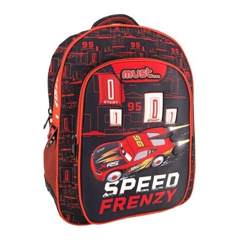 Zaobljena &scaron;olska torba, nahrbtnik s tremi predelki Must... Avtomobili Speed Frenzy 32x18x43cm Cene
