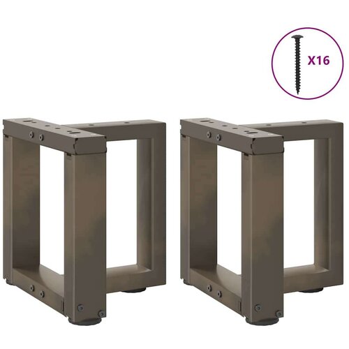  Noge za stolić T-oblika 2 kom prirodni čelik 30x25x(30-31)cm Slike