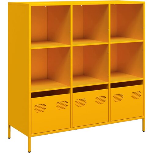 Maison Chic Visoka omara - Komoda - Predalnik gorčično rumena 101,5x39x103,5 cm jeklo, (21720094) Cene