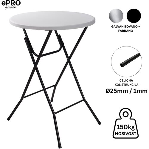 Epro sklopivi ba&scaron;tenski barski sto &Oslash;80 110cm/ metal-plastika Cene