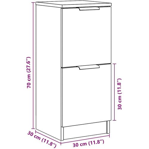 VidaXL Komoda 2 kom staro drvo 30x30x70 cm konstruirano drvo Slike