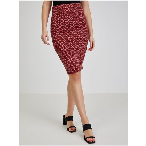 Orsay Red Women&amp;#039;s Patterned Pencil Skirt - Ladies Slike