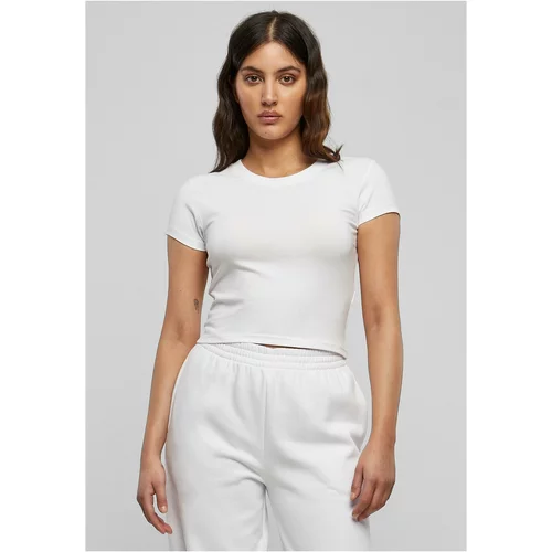 UC Curvy Women's Stretch Jersey Cropped Tee White