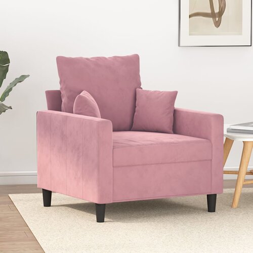  The Living Store Fotelj roza 60 cm žamet - Enosed, (21494990) Slike