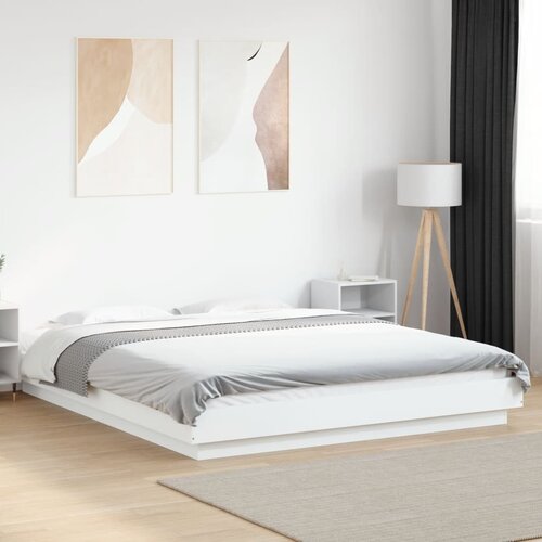 Furnova Posteljni okvir bel 150x200 cm inženirski les, (21937343) Slike