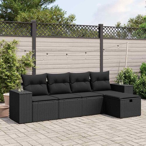  5-dijelni set vrtnih sofa s jastucima bež od poliratana Slike