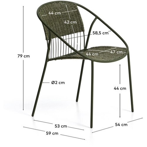 Kave Home Temno zelen vrtni stol Atrani &amp;ndash; Slike