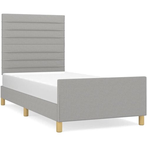 VidaXL Posteljni okvir z vzglavjem svetlo siv 90x190 cm blago, (20906054) Slike