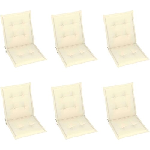  Jastuci za vrtne stolice 6 kom krem 100 x 50 x 3 cm od tkanine Slike