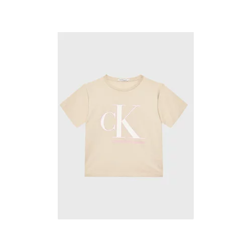 Calvin Klein Jeans Majica Reveal Monogram IG0IG01939 Bež Regular Fit