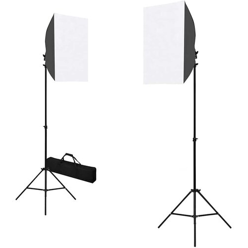 Komplet fotografske opreme sa svjetlima softbox i pozadinom Crna 600 x 300 cm Slike