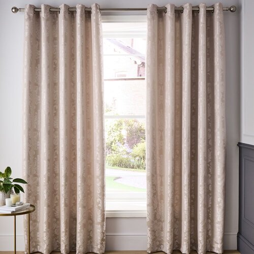 Catherine Lansfield Bež zaveseiz damasta v kompletu 2 ks 229x229 cm Damask Jacquard &amp;ndash; Slike