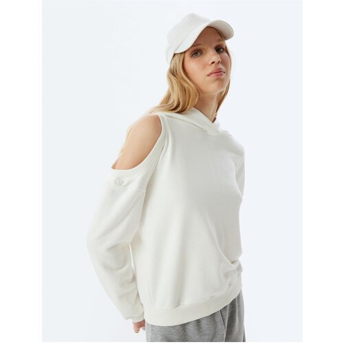 Koton Oversize Sweatshirt Hooded Window Detail Long Sleeve Slike