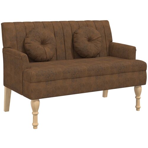  Klupa s naslonom smeđa 113x64,5x75,5 cm umjetna bru&amp;scaron;ena koža Slike