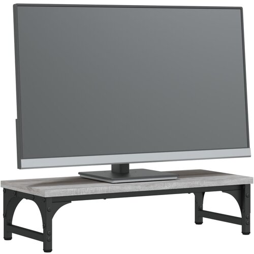  Stalak za monitor siva boja hrasta 55x23x14cm konstruirano drvo Slike