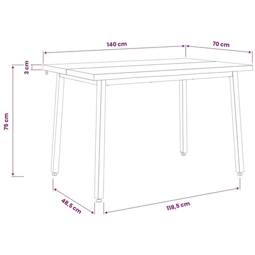  140 x 70 x 75 cm Čvrsto drvo akacije Prirodna i kava Pravokutni - Prirodno kava 140 x 70 x 75 cm Četvrtasto Slike