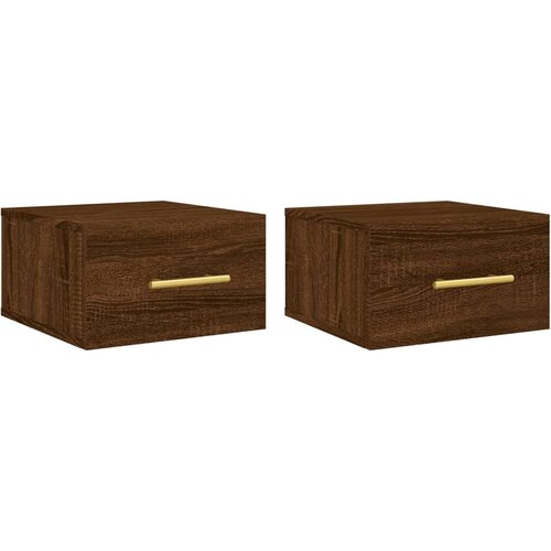 Maison Chic Stenski Dvo delni komplet Nočne omarice - Nočne mize rjavi hrast 35x35x20 cm, (21690371) Cene