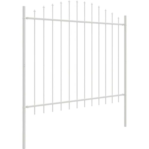  Vrtna Ograda 2 pcs Bijelo 170 x 165 cm Čelik s prahom premazan Slike