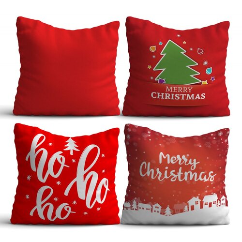 WALLXPERT NYXMAS06 set od 4 dekorativnih jastuka, 43 x 43 cm, crveni Cene