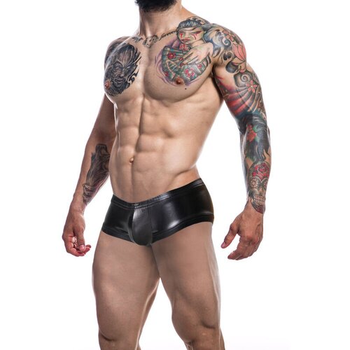 Cut4Men Booty Shorts Black Leatherette Slike