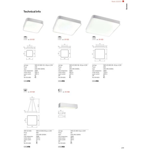  Redo 01-1124 - LED luster na sajli SCREEN LED/48W/230V 3000K Slike