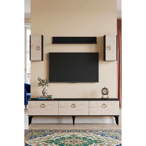 Hanah home TV komoda Demet, antracit / travertin Cene