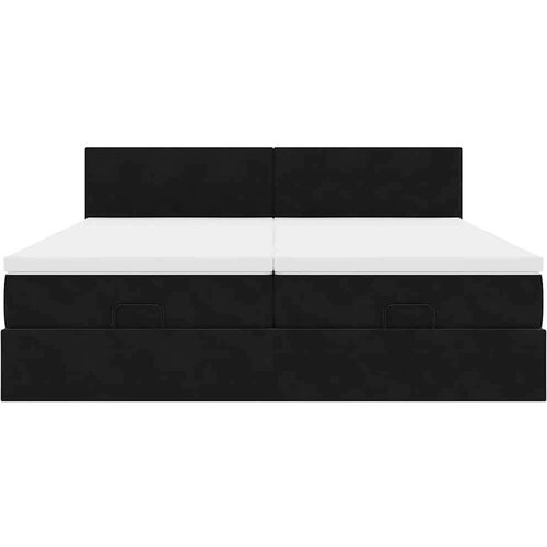 VidaXL Otomanski okvir kreveta s madracima crni 180x200cm bar&amp;scaron;unasti Slike