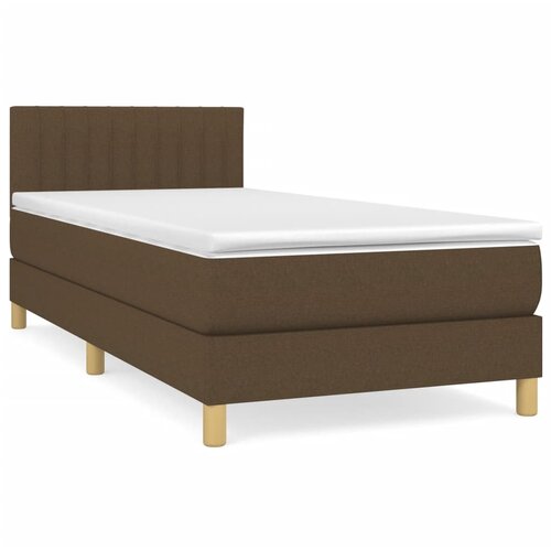 Maison Chic Box spring postelja - Vzmetna postelja z vzmetnico temno rjava 100x200 cm blago SL12998, (21908714) Cene