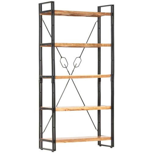 VidaXL knjižna omara 5-nadstropna 90x30x180cm trden akacijev les Slike