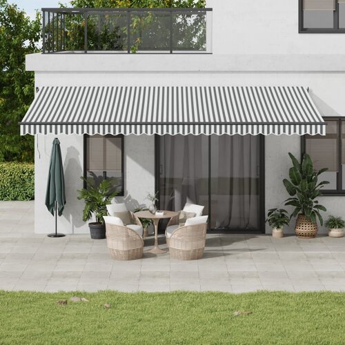 vidaXL Tenda na automatsko uvlačenje LED antracit i bijela 600x350 cm Cijene